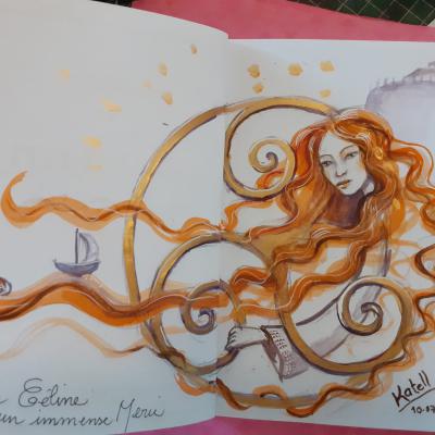 dédicace à l'aquarelle